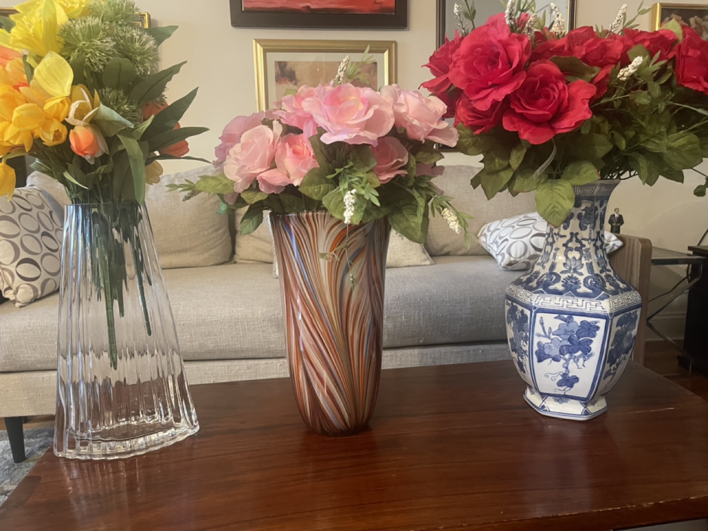 Nice vase and great flowers from Michael’s