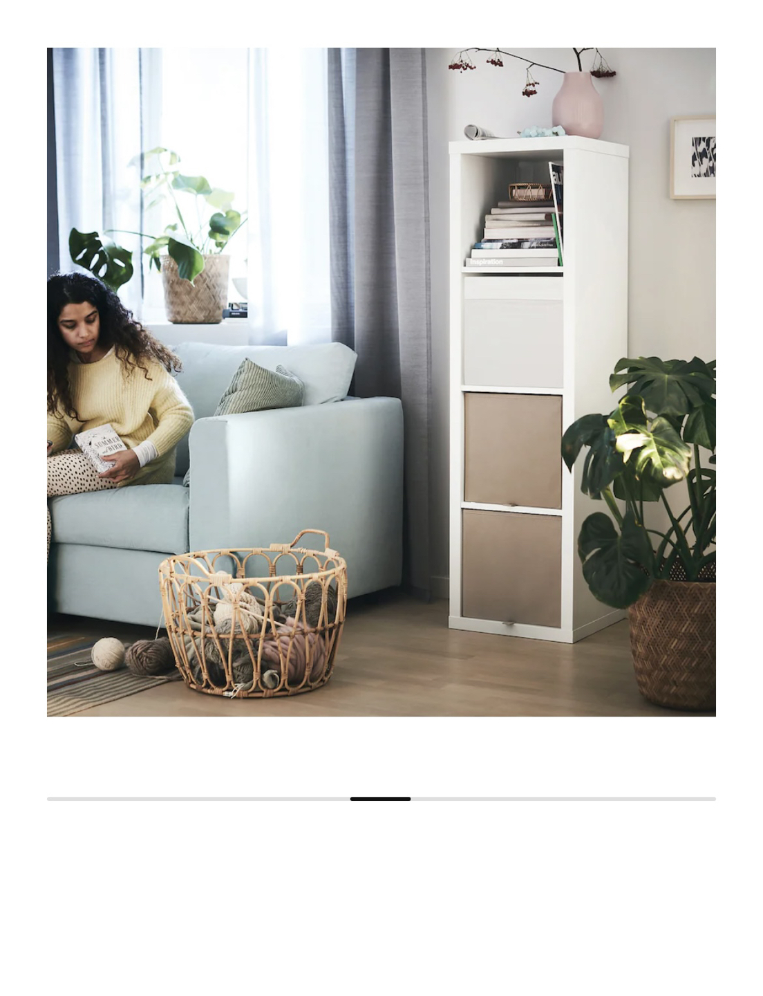 IKEA Kallax white shelf unit 147x42x39cm - photo 5