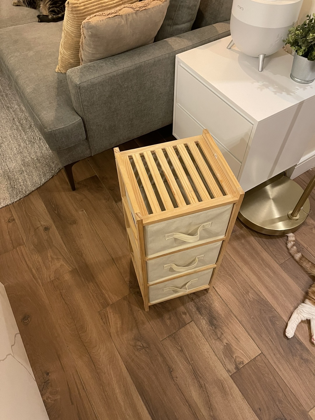 3 Drawer Wood Chest with Fabric bins - photo 4