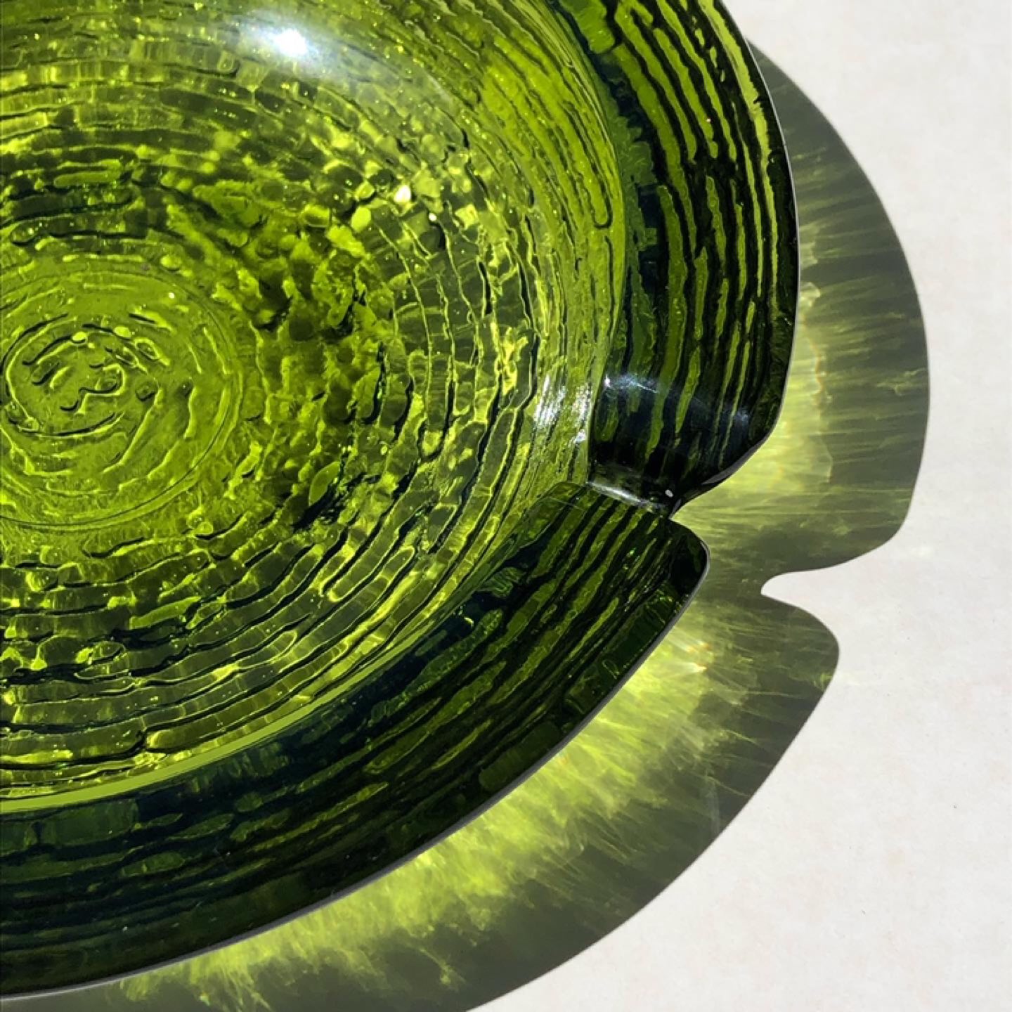 Vintage Green Soreno Glass Ashtray - photo 2