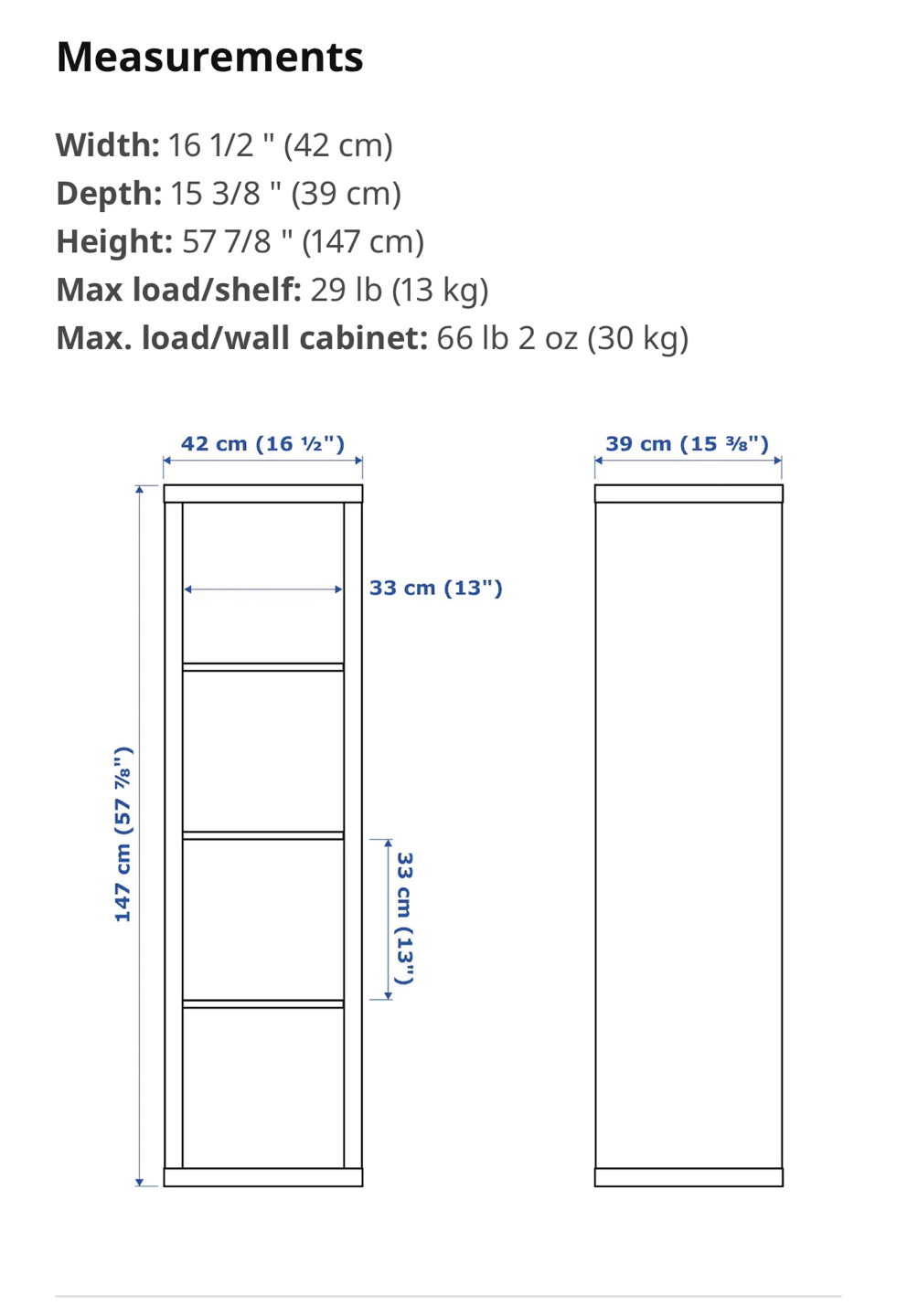 IKEA Kallax white shelf unit 147x42x39cm - photo 3