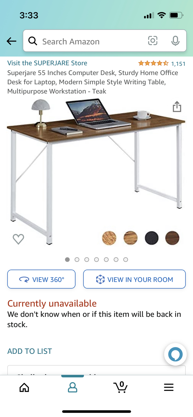 55” work office table