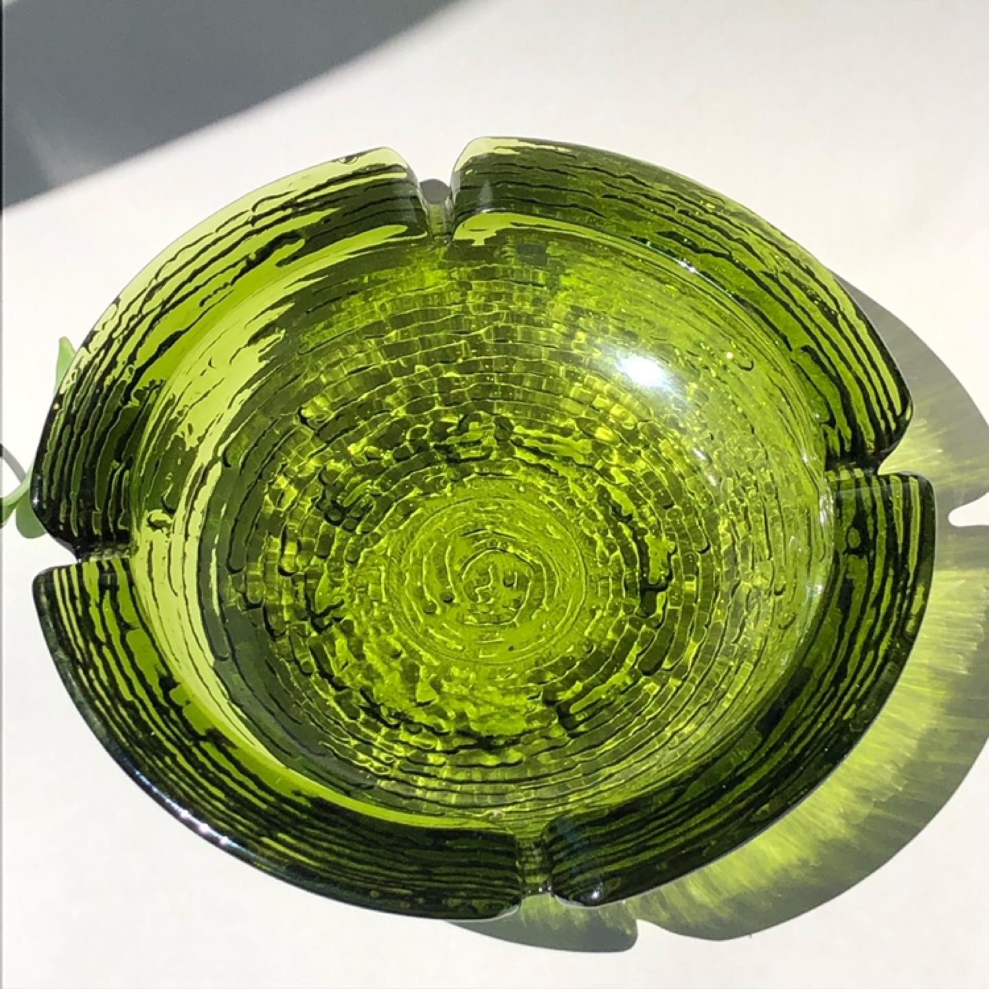 Vintage Green Soreno Glass Ashtray