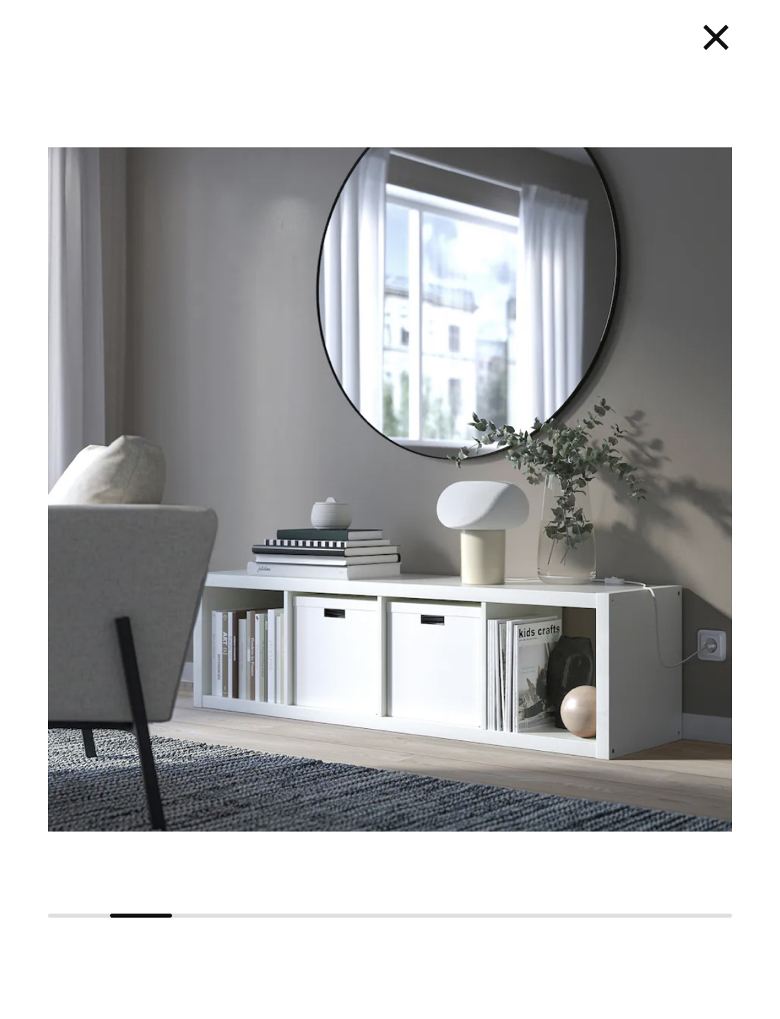 IKEA Kallax white shelf unit 147x42x39cm - photo 4