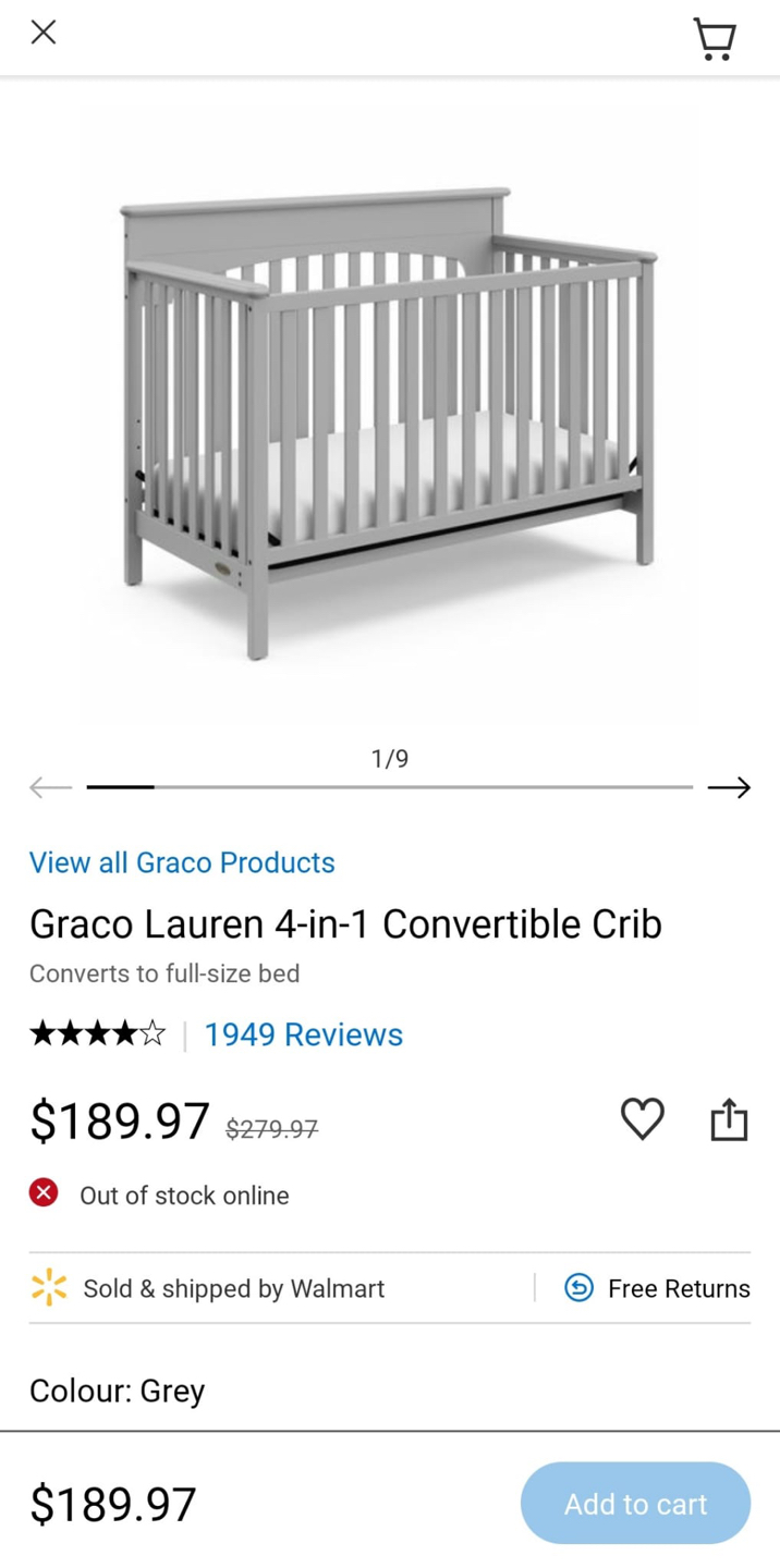 Crib with mattress