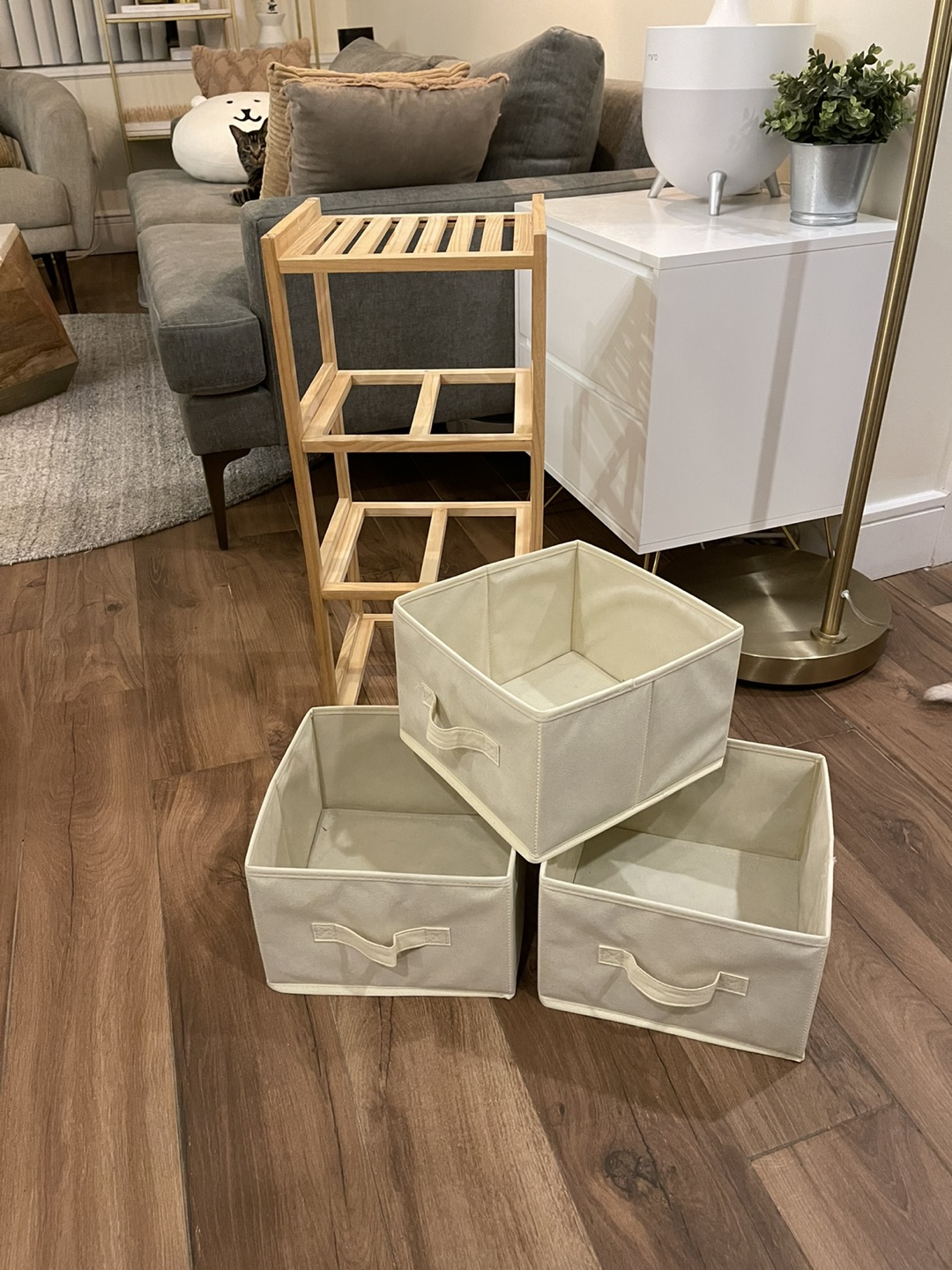 3 Drawer Wood Chest with Fabric bins - photo 5