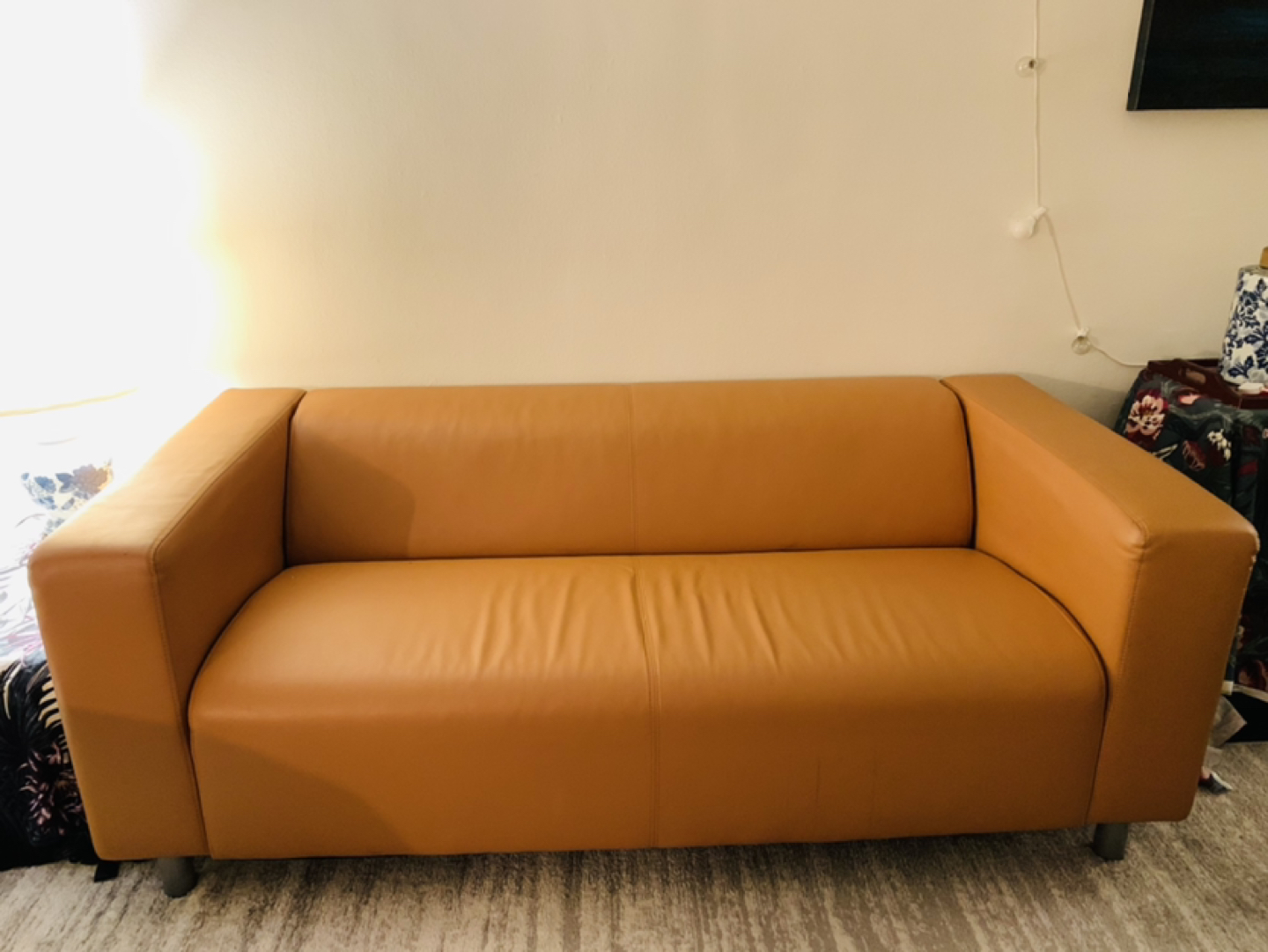 Sofa $50.- with two shoe racks free