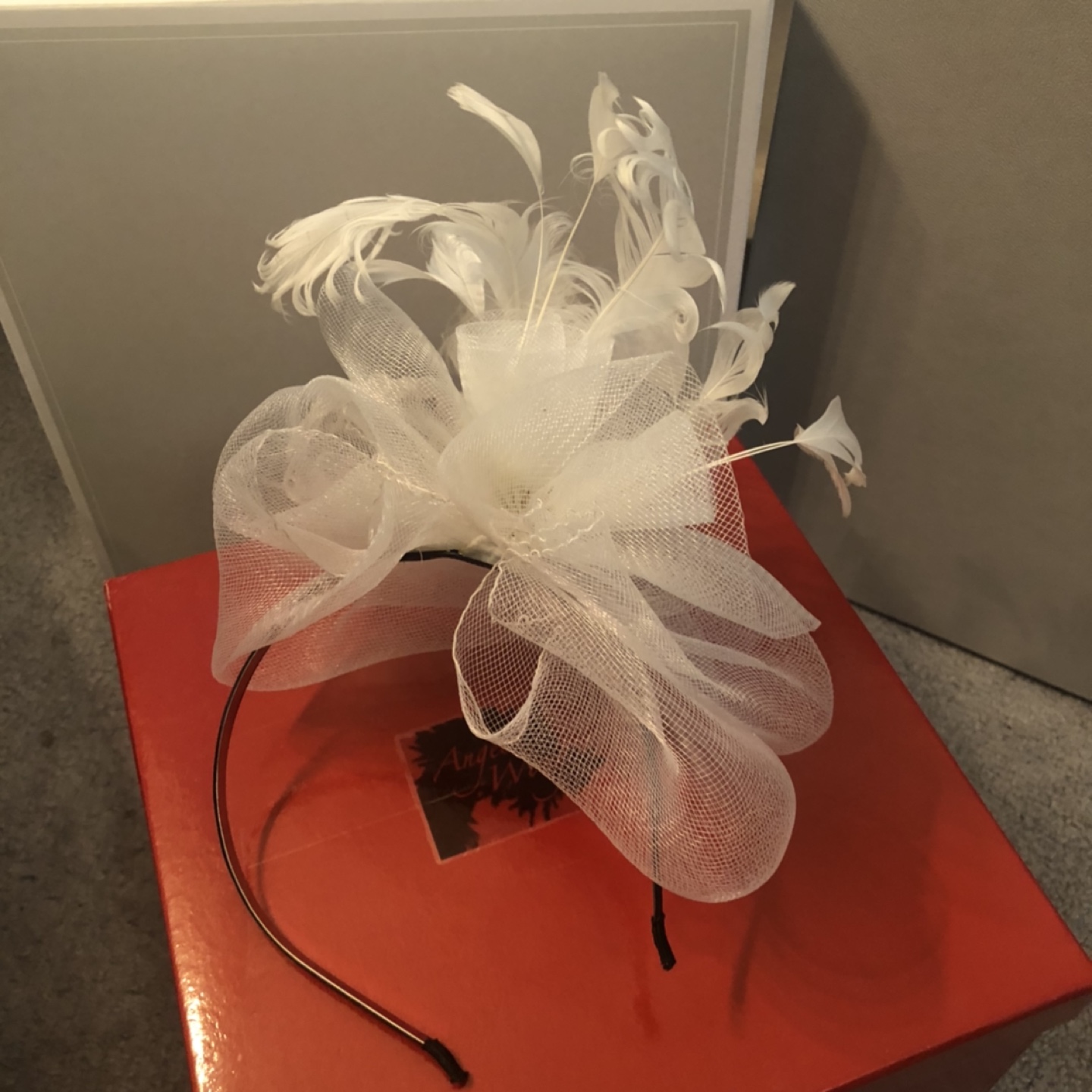 Custom made white wedding mesh headband /hair pieces - photo 3