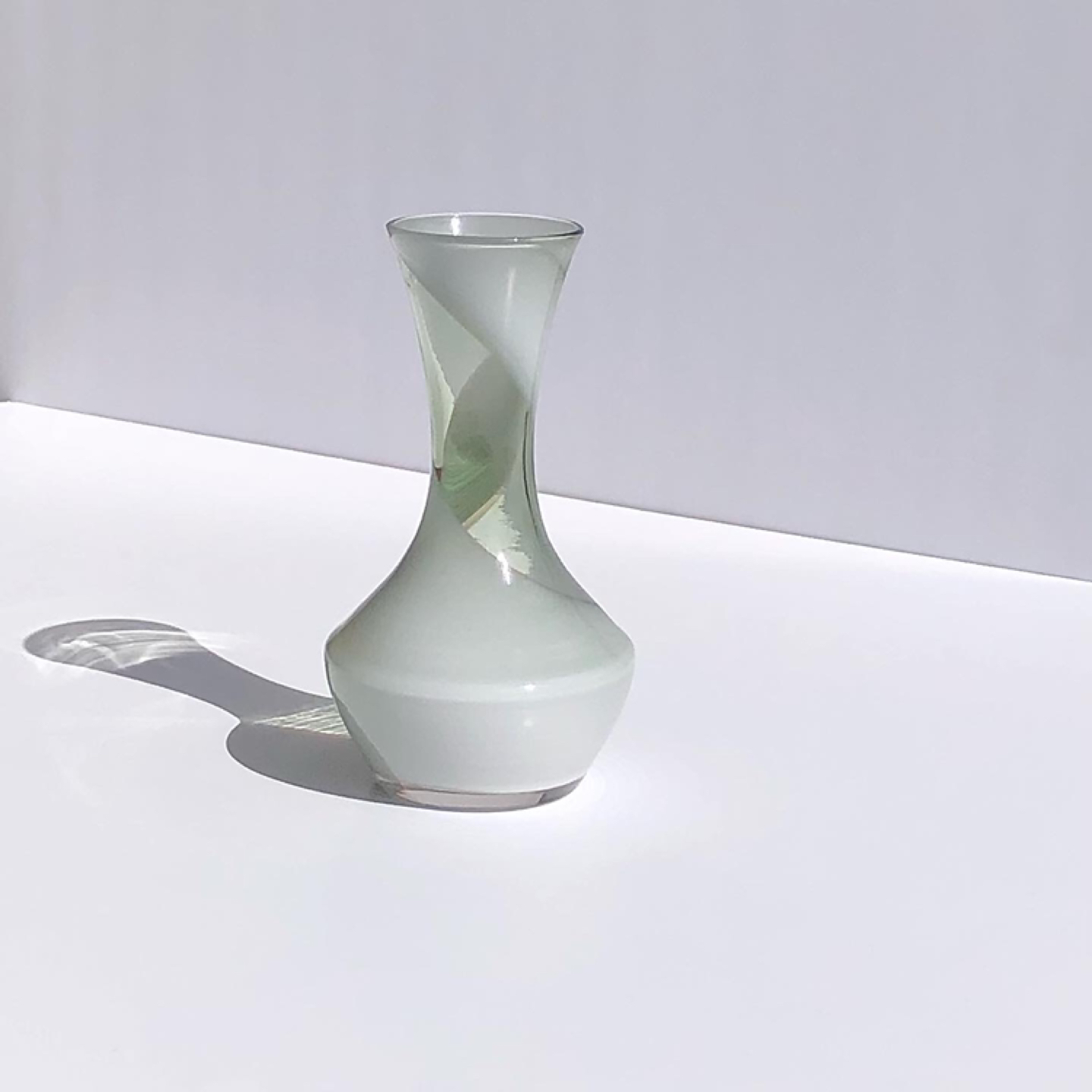 Small Vintage Smoked Glass Swirl Budvase