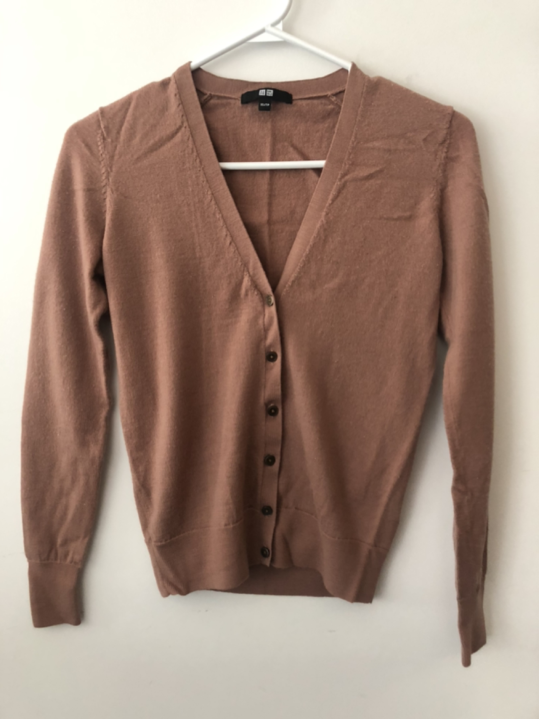 Pink Uniqlo cardigan thumbnail