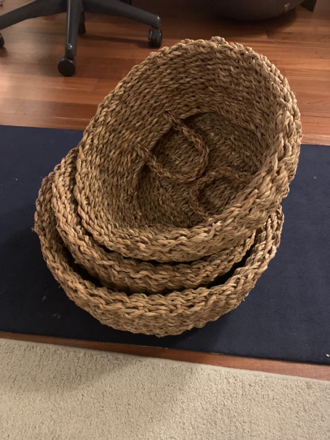 Set of rattan baskets