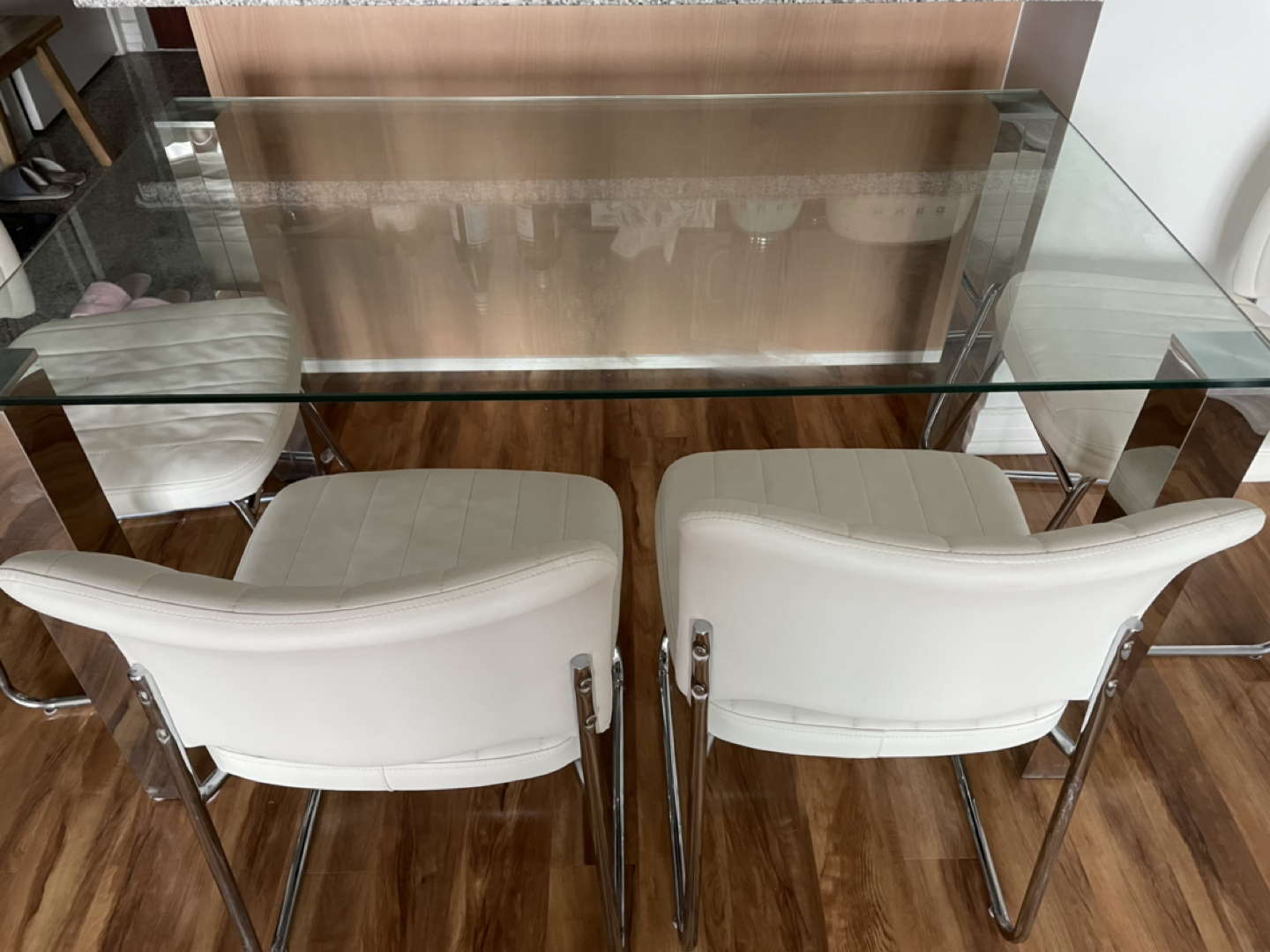 Structube Glass & Stainless Steel Dining Table image indicator(4)