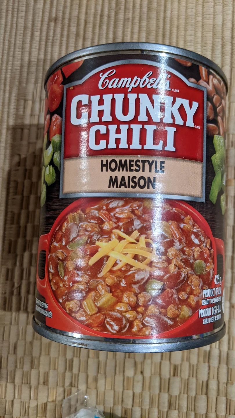 Campbell's homestyle chunky chili 425g can #freecycle thumbnail