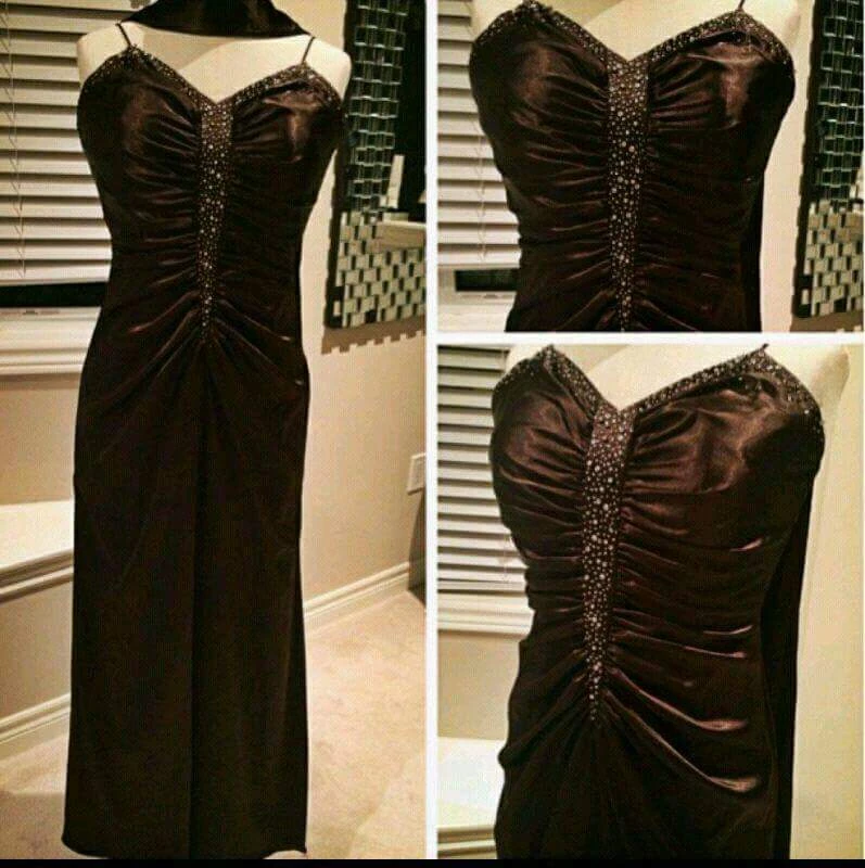 ladies silk gown with scarf size 4 thumbnail