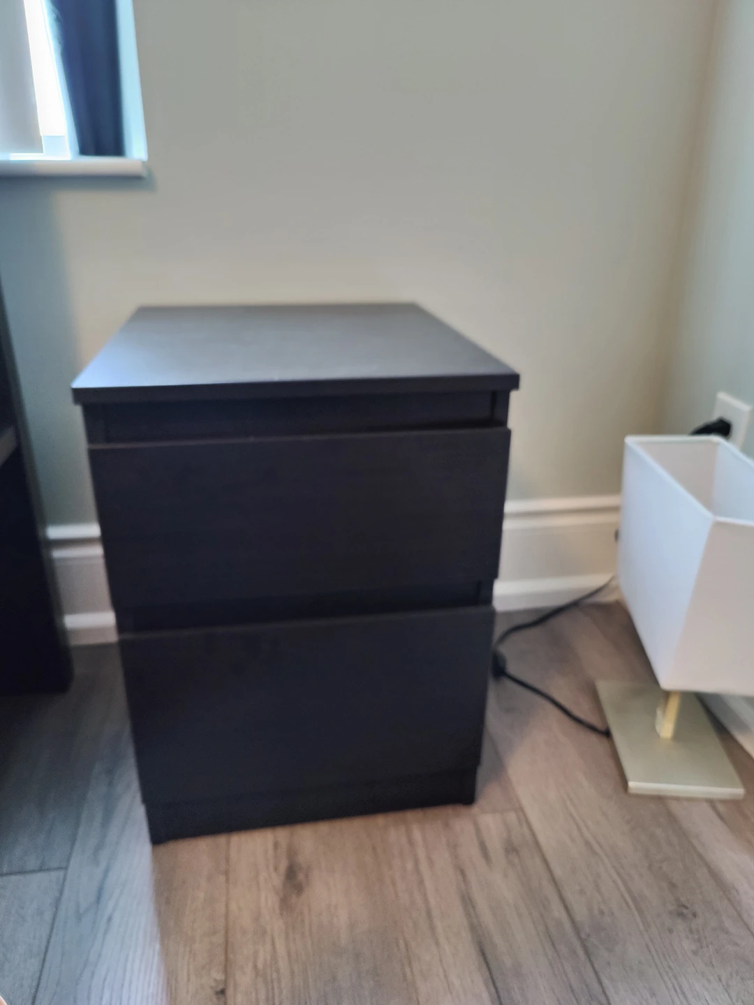 Ikea Kullen bed side table in assembled