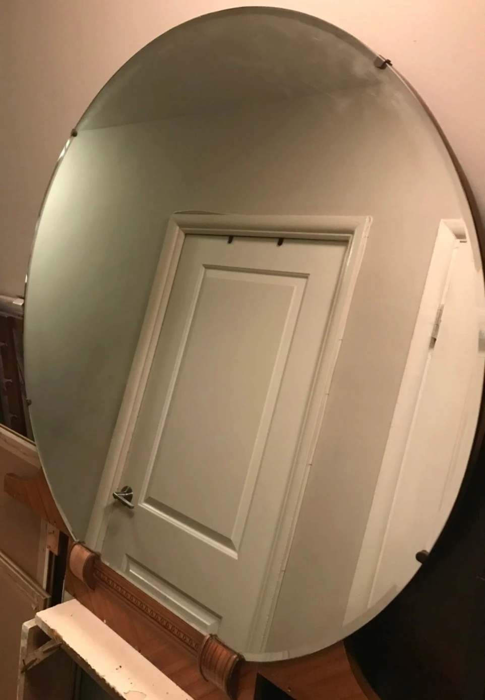 VINTAGE ART DECO ROUND MIRROR thumbnail