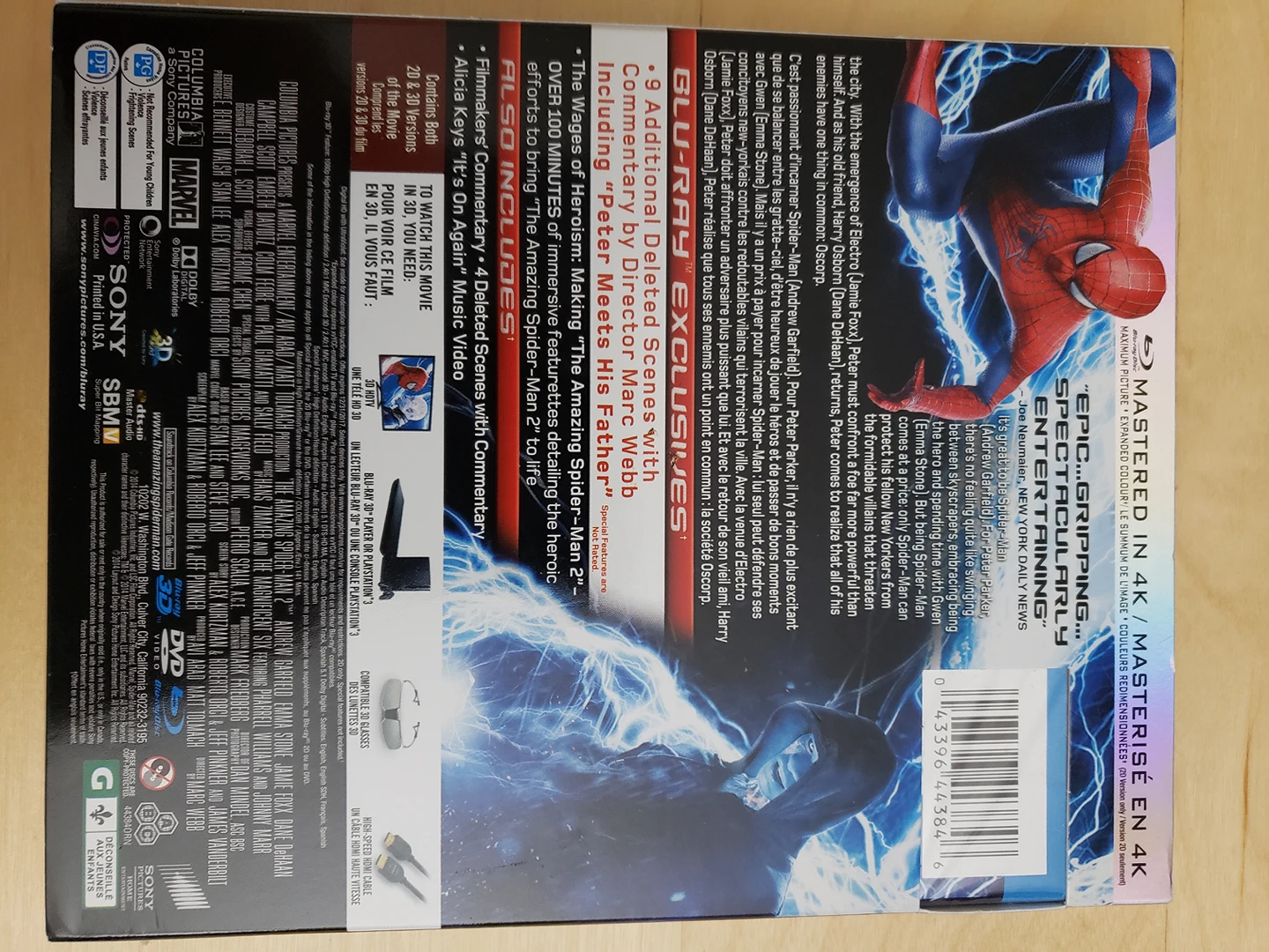Amazing Spider-Man Blu-ray3D+Blu-ray+DVD+Digital Copy UNOPENED - photo 2