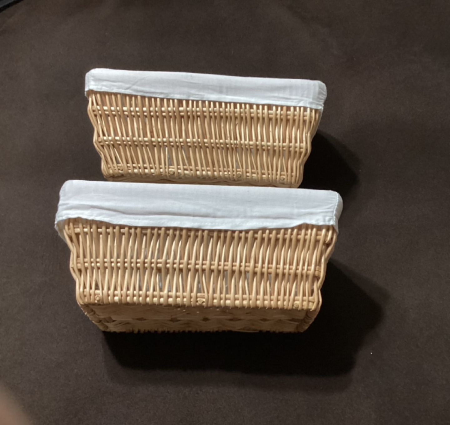 Wicker baskets w/ removable lining