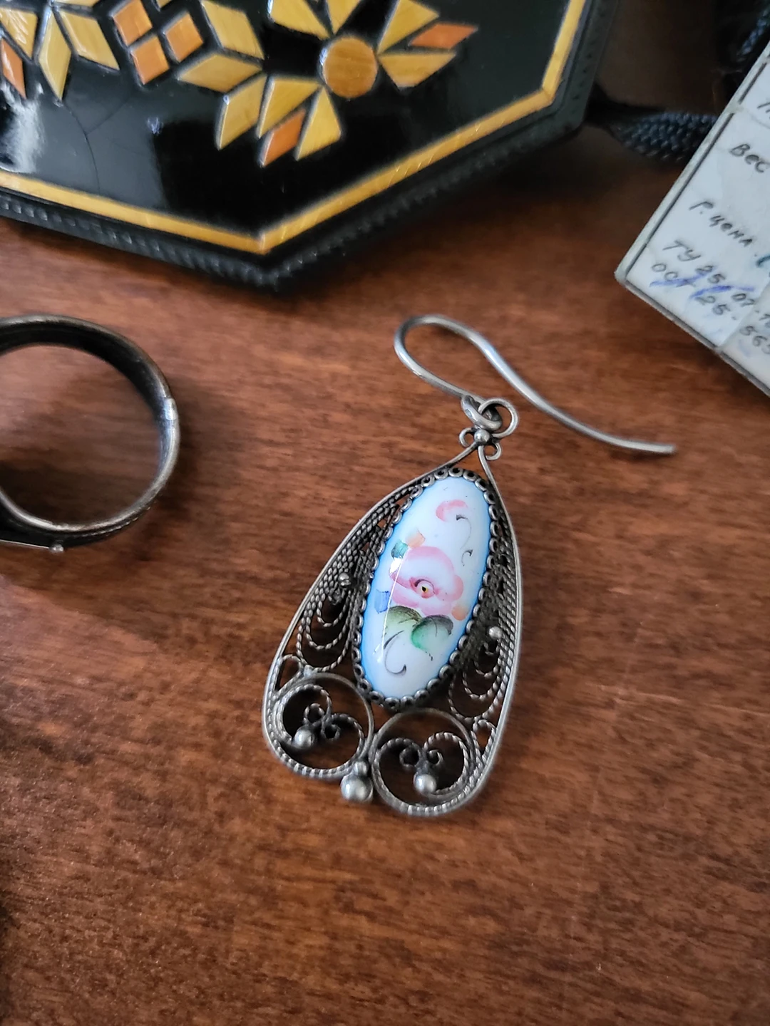 Authentic Russian filigree jewellery set - photo 3