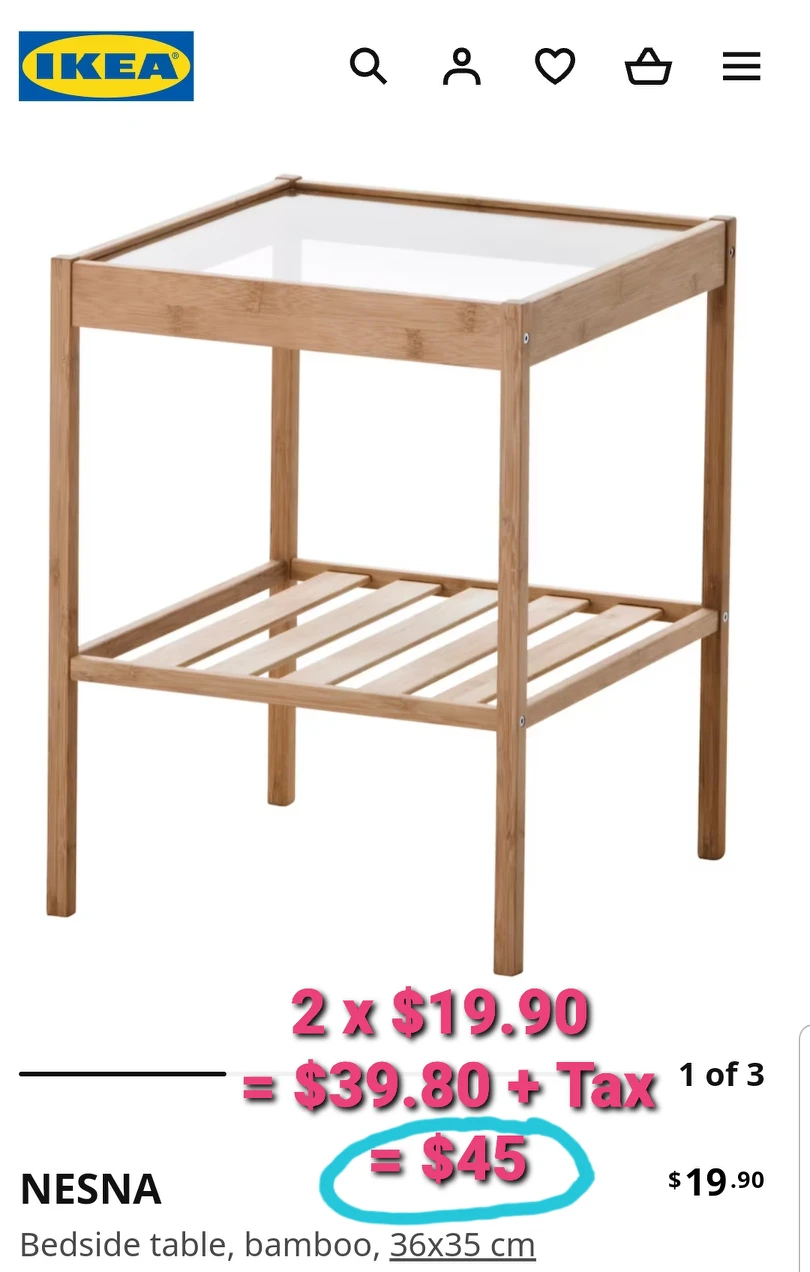 Ikea Bamboo Nightstands 1 set (2 pieces) thumbnail