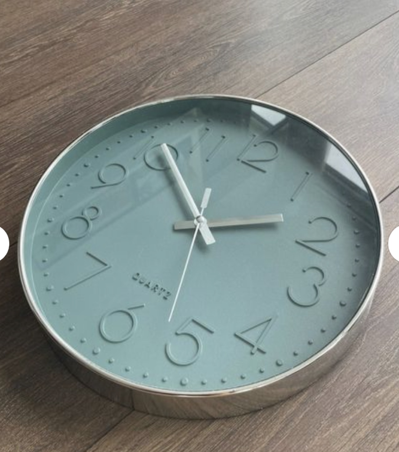 Modern Teal and Silver Wall Clock thumbnail