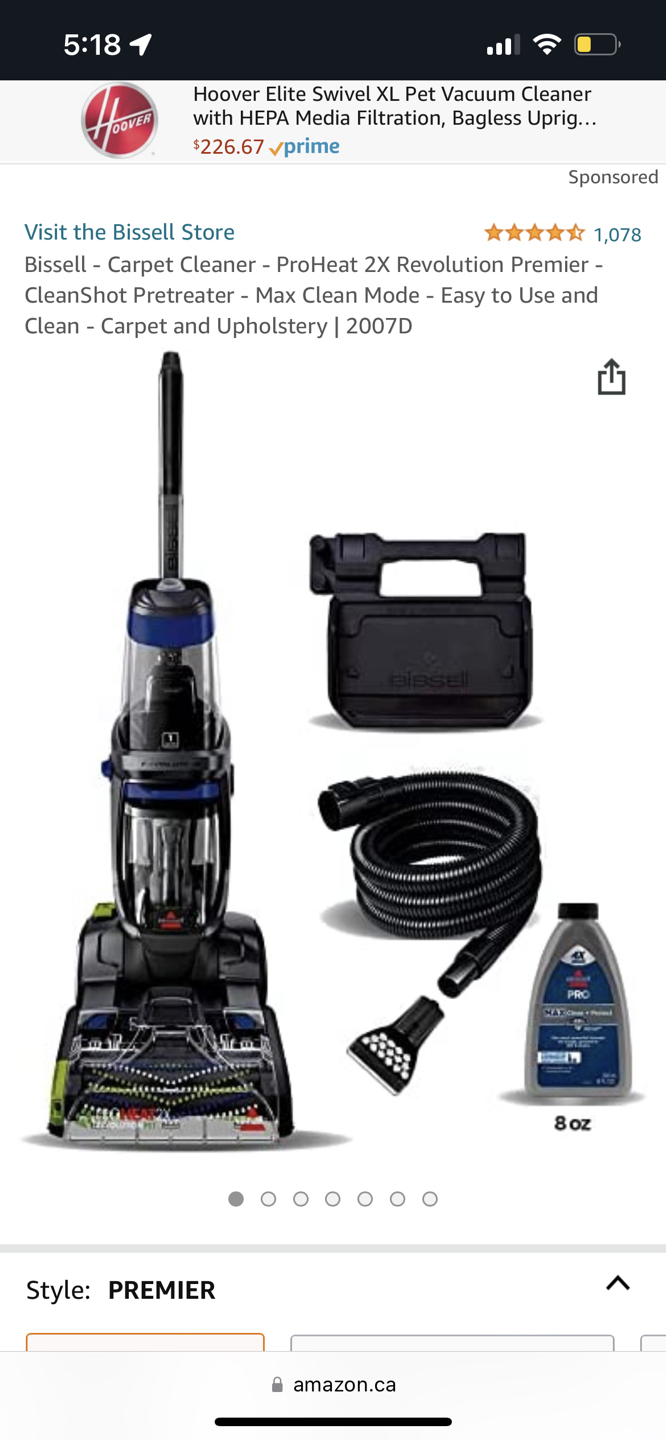 Bissell ProHeat 2X Revolution Pet Pro Full-Size Carpet Cleaner