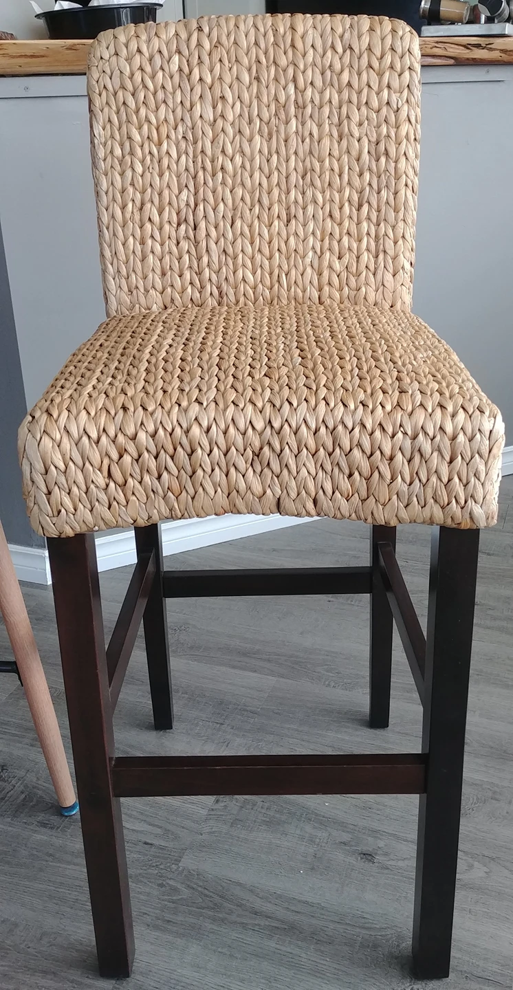 Set of 2 wicker/rattan high chairs - photo 2