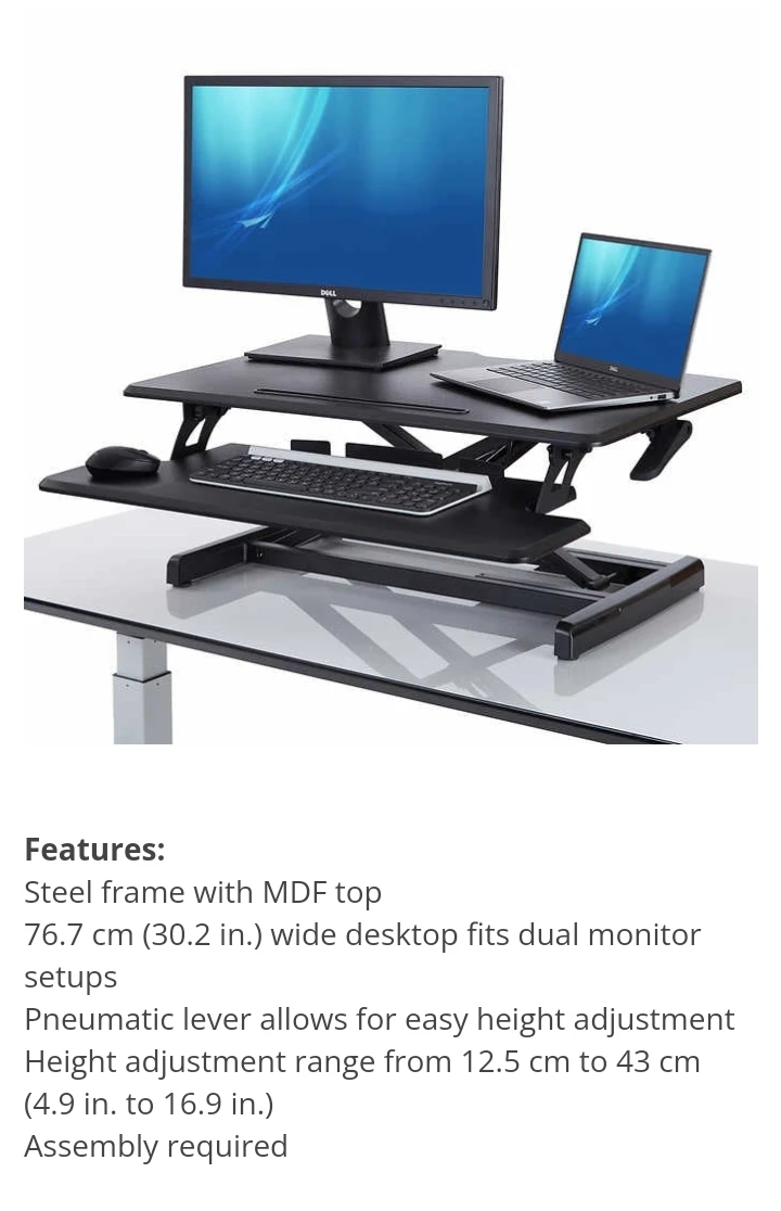 Desk Riser Pneumatic and Adjustable