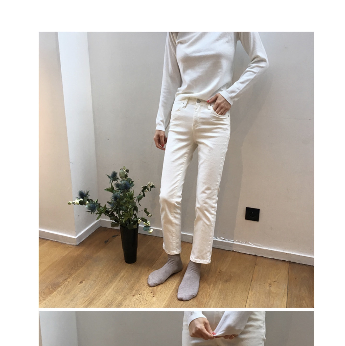 Ivory pants (M) new
