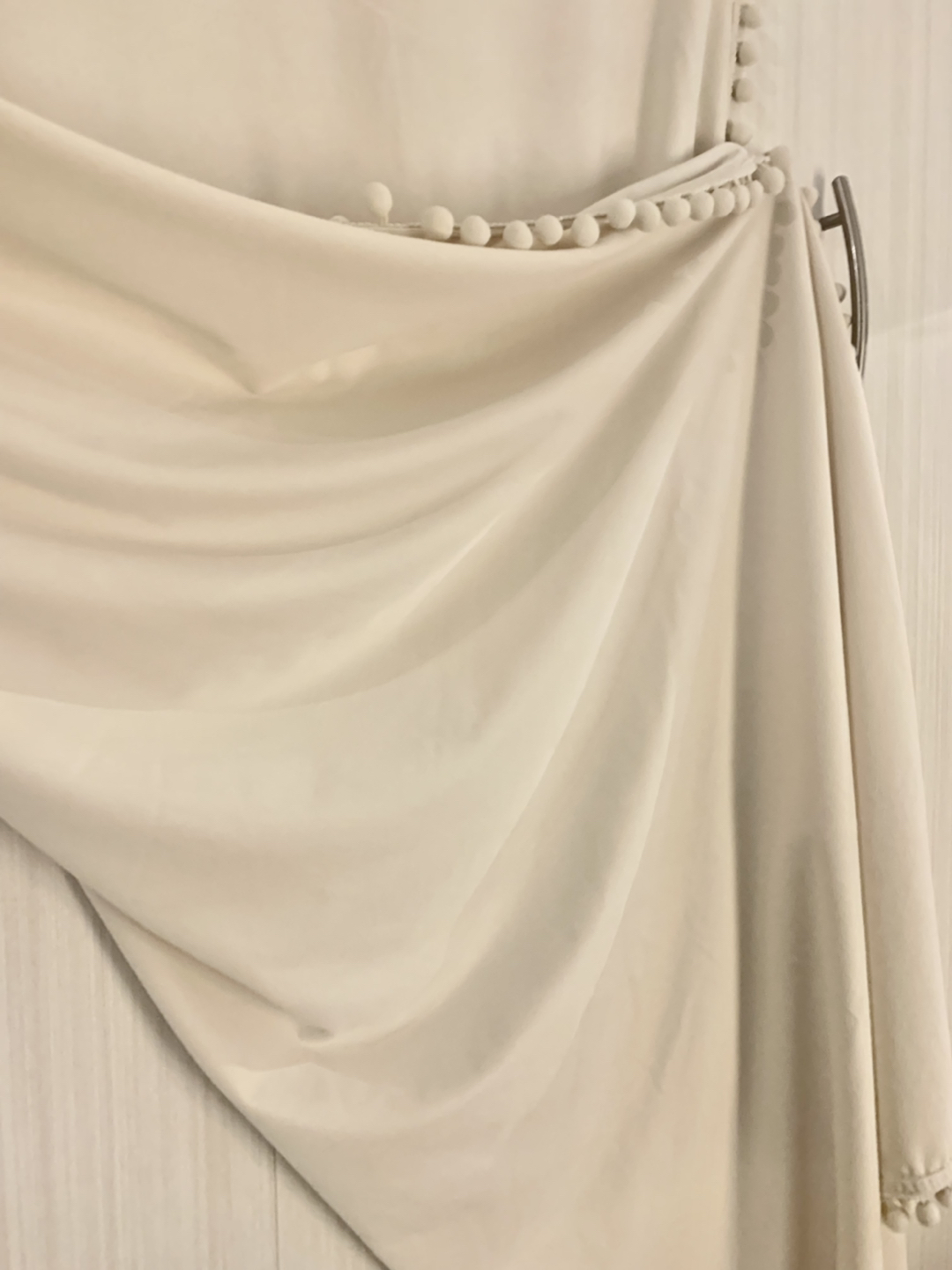 Ivory Velvet Pom Pom Curtains 42" x 95" - photo 5