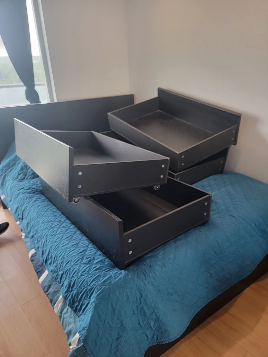 malm bed drawers for queen bed thumbnail