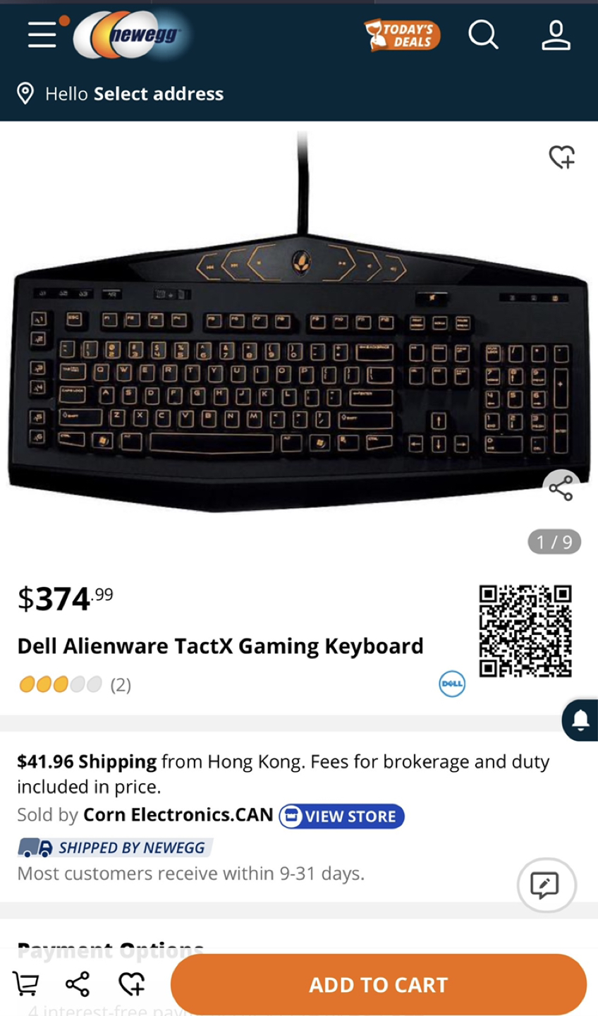 MOVING SALE DELL Alienware Keyboard thumbnail