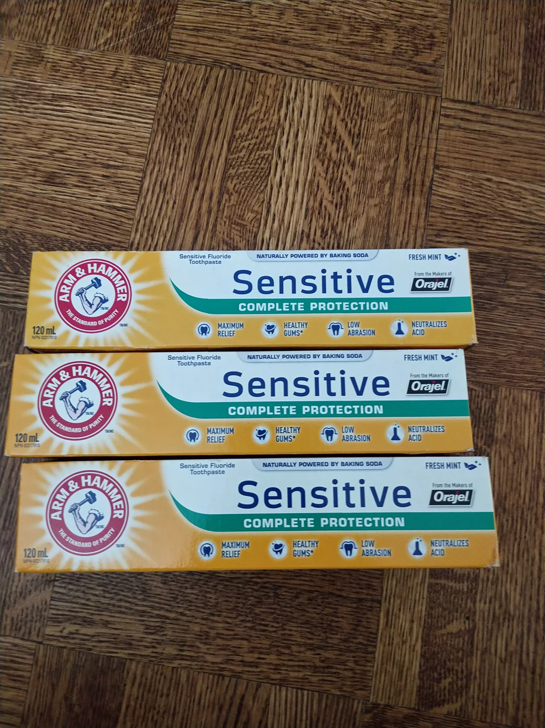 3 tubes of Arm&Hammer Sensitive Complete Protection Toothpaste thumbnail