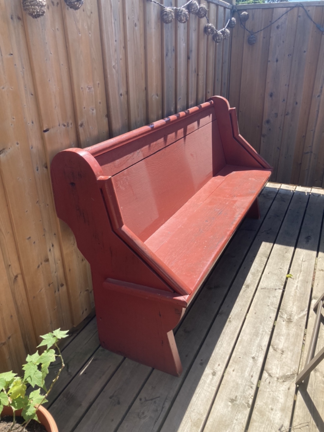 Antique church pew
