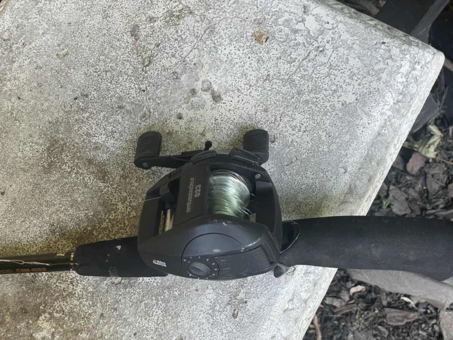 Abu Garcia fishing Reel, rod and tackle box with Lures