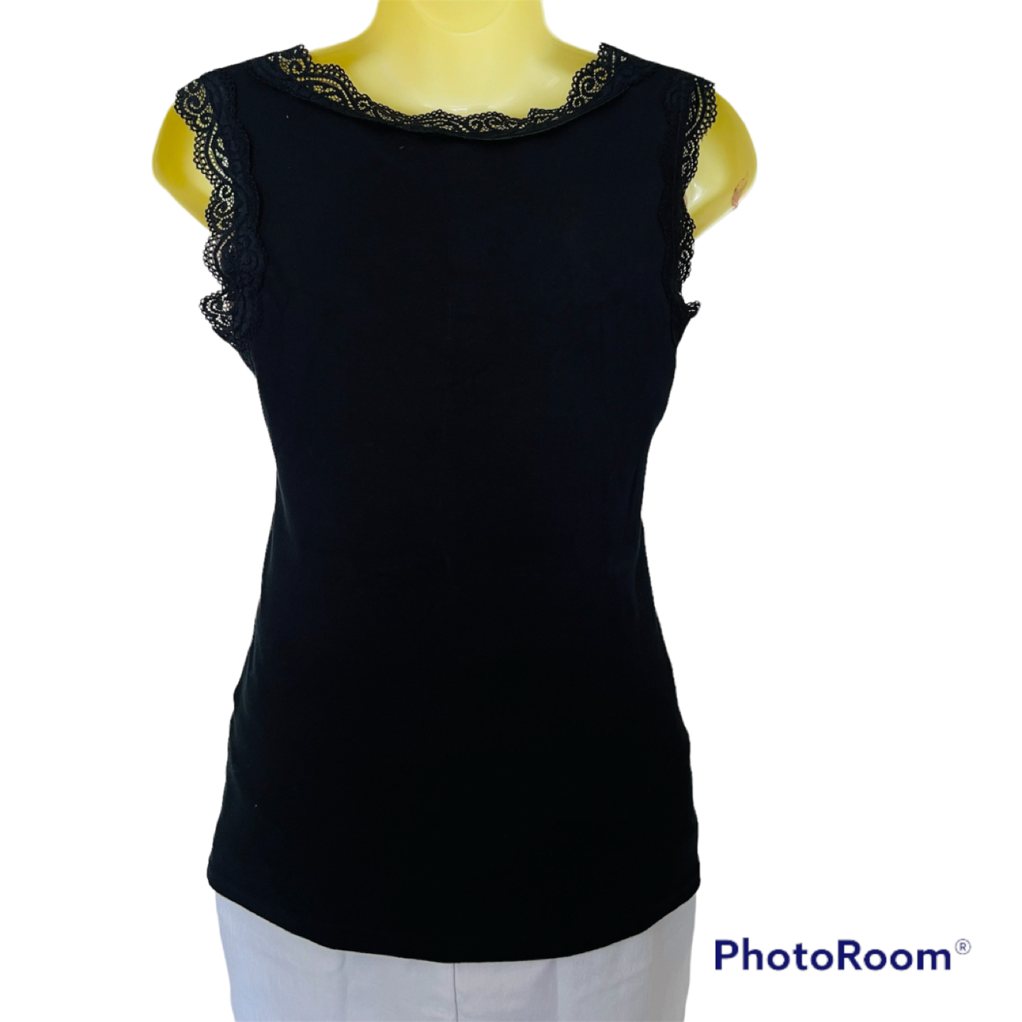 Impressions black lace lined Top size large - photo 2