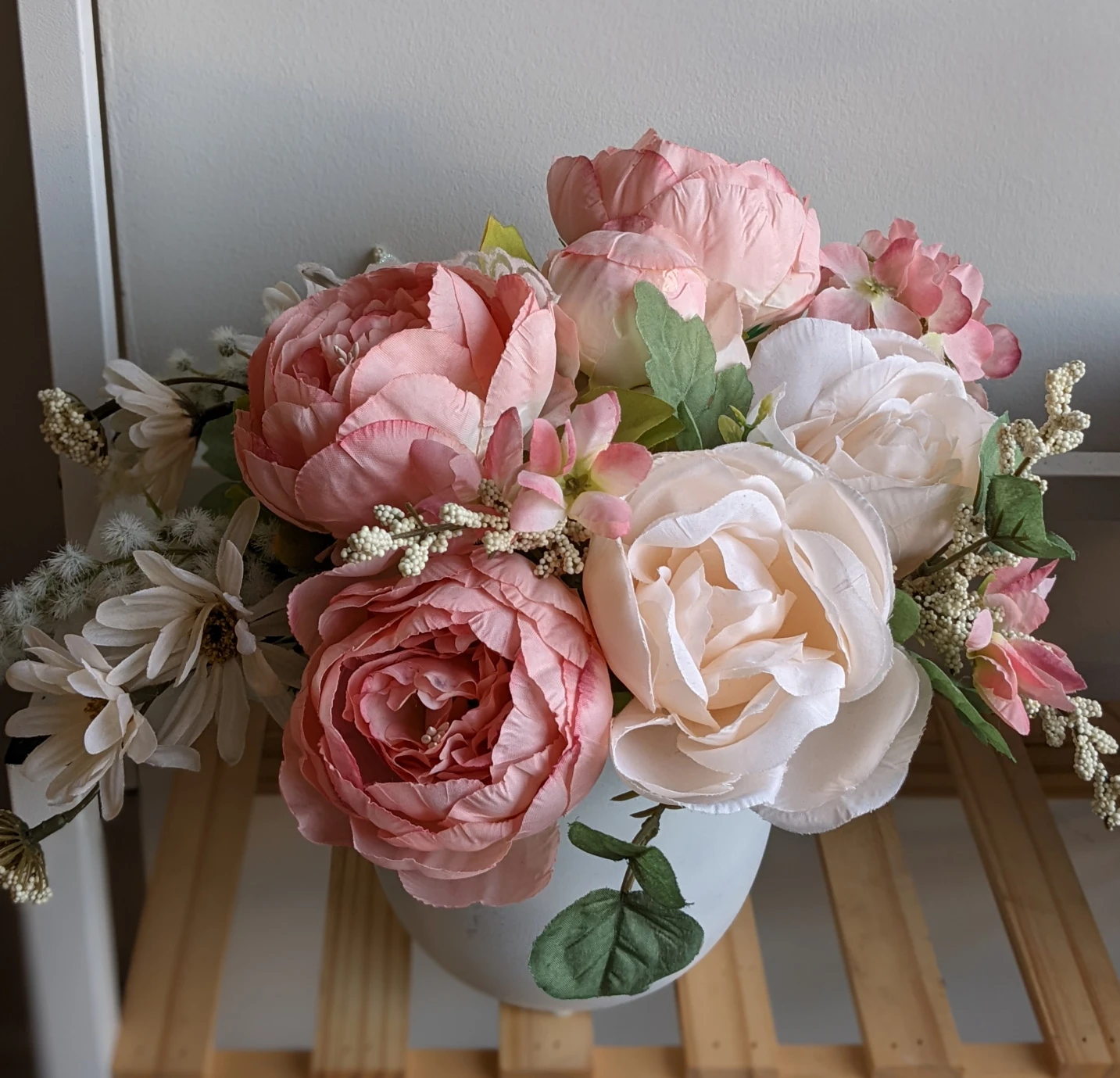 faux floral arrangement / centerpiece with pot thumbnail
