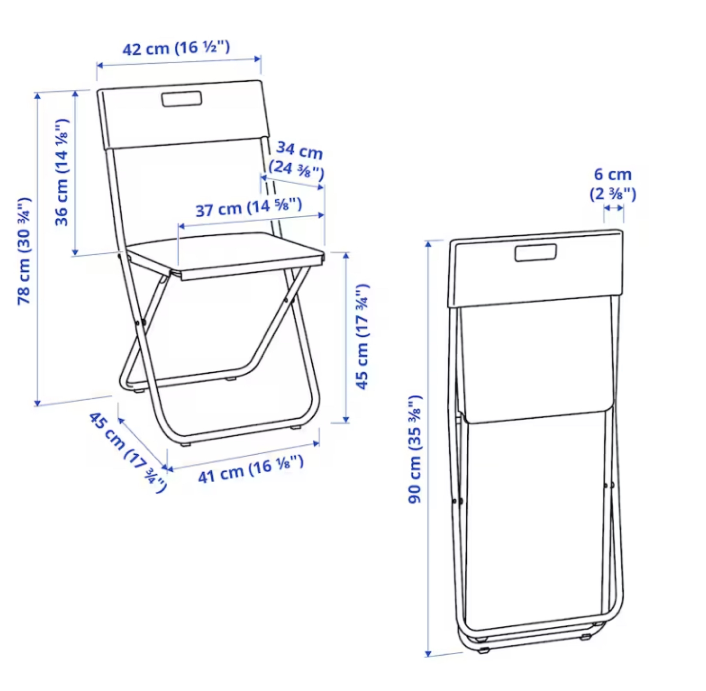 IKEA GUNDE Folding chair, with chair pad - photo 5