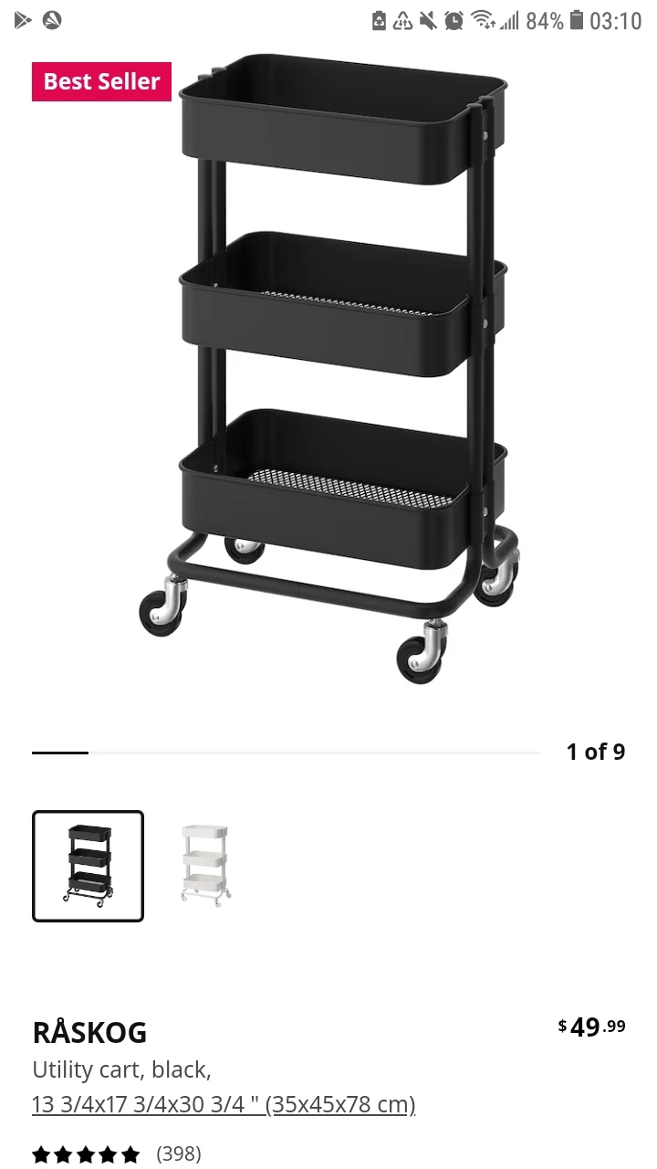 Ikea Raskog Utility Cart Black - photo 2
