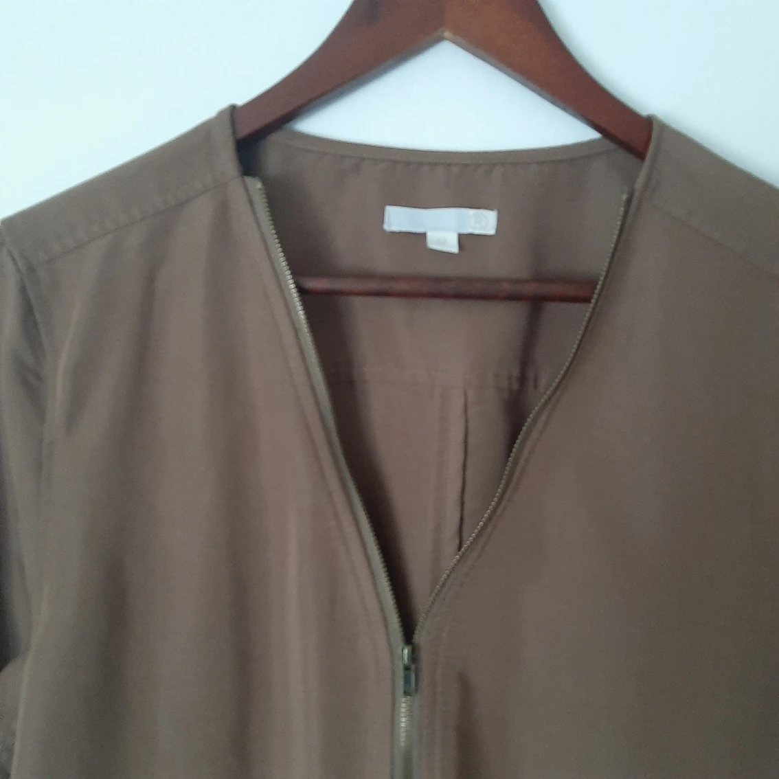 Brown V Neck Zip Up Shirt/Blazer Lightweight image indicator(4)