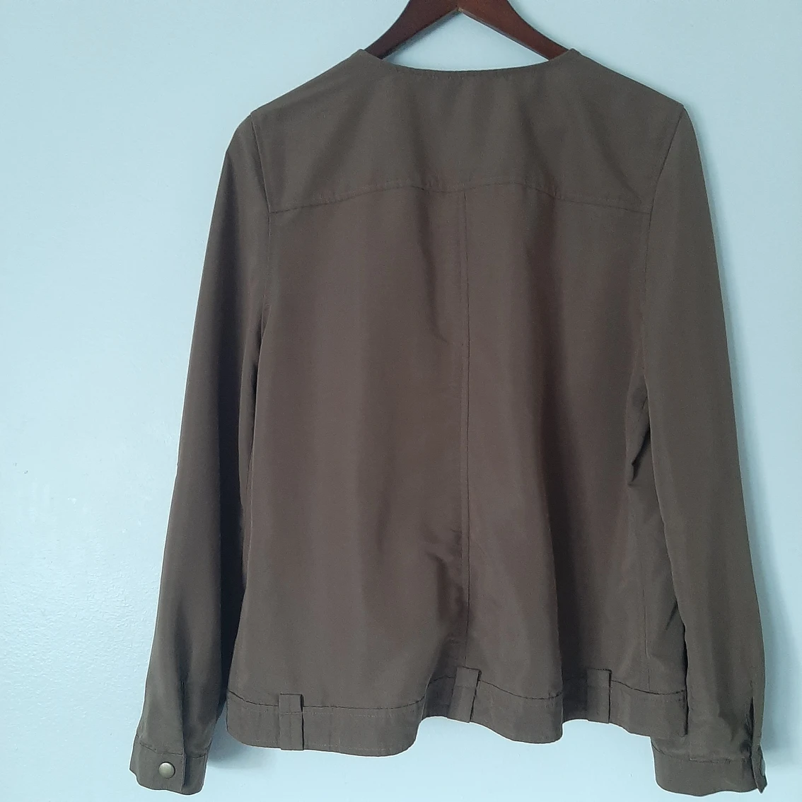 Brown V Neck Zip Up Shirt/Blazer Lightweight image indicator(5)