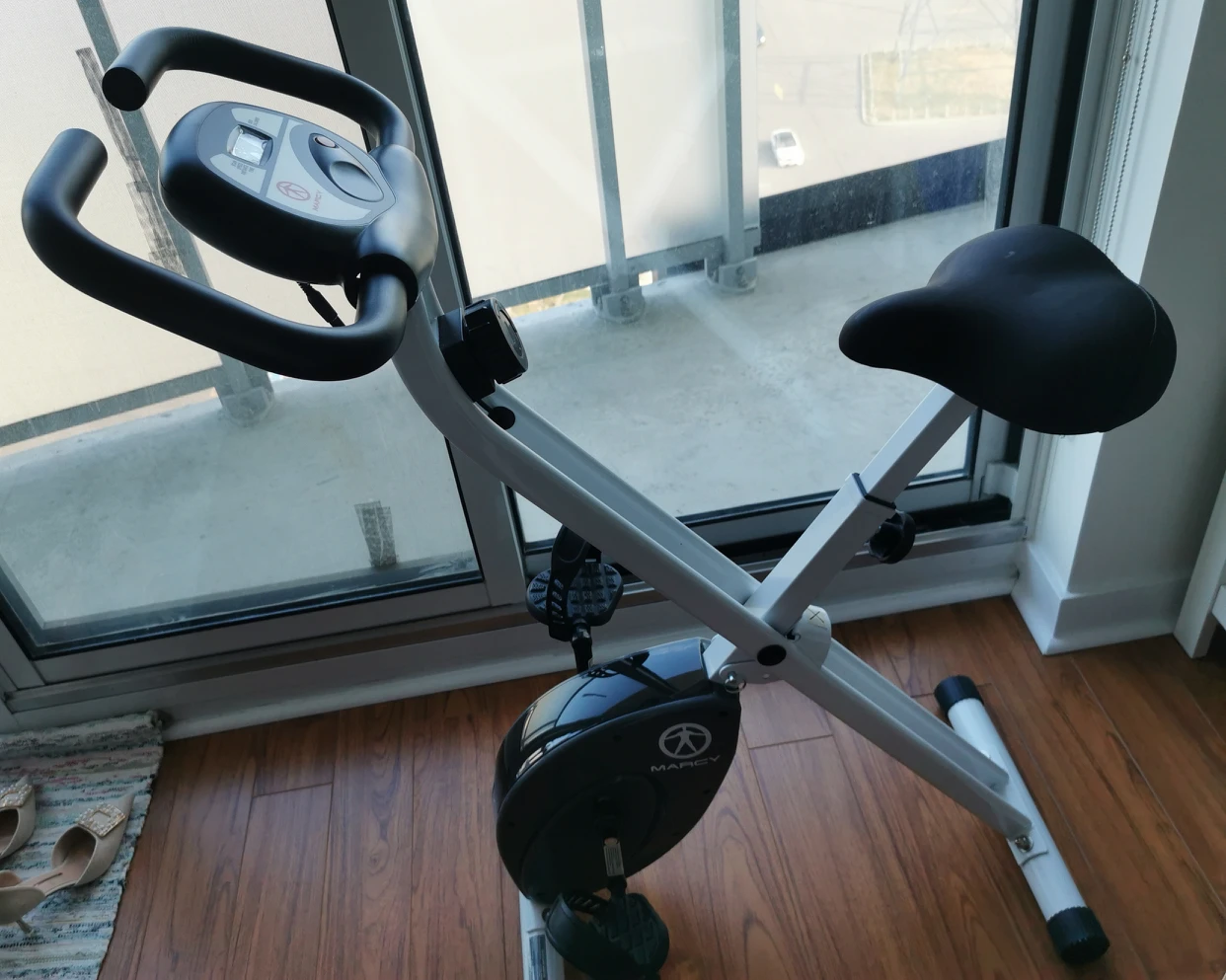 Marcy Foldable Upright Exercise Bike with Adjustable Resistance