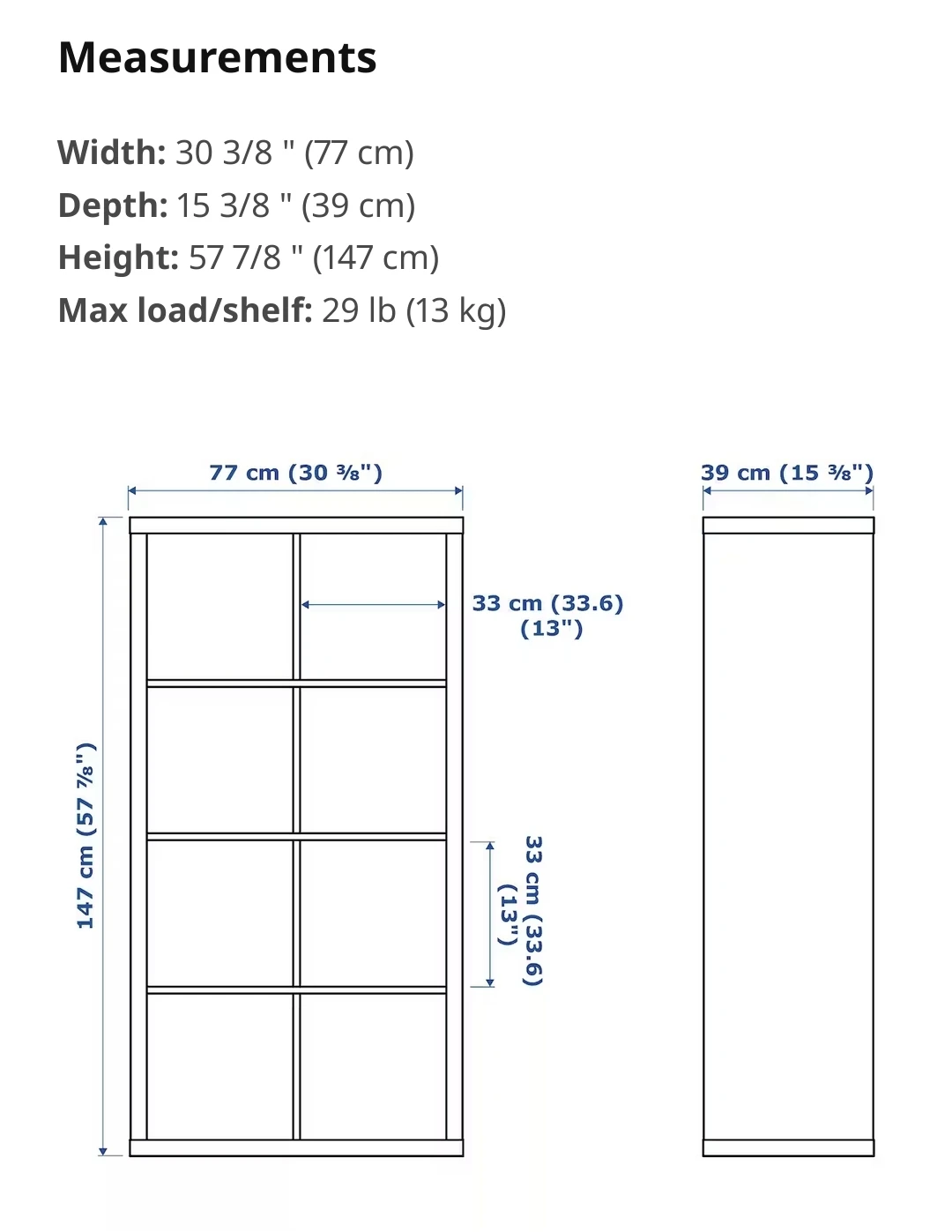 Ikea Kallax 8 cubicle shelf, 2 available - photo 4