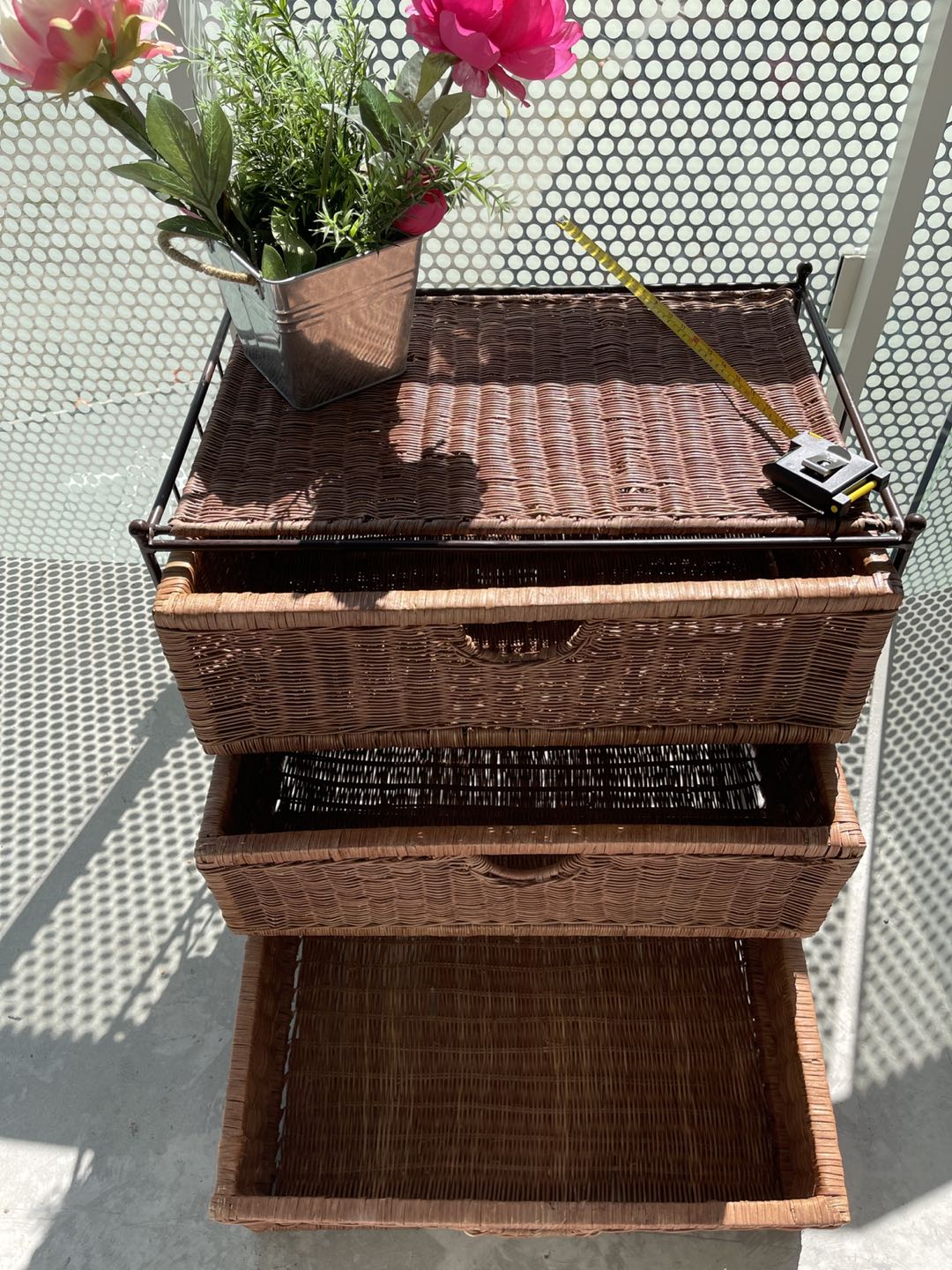 3 Drawer wicker Storage Shelf - photo 3