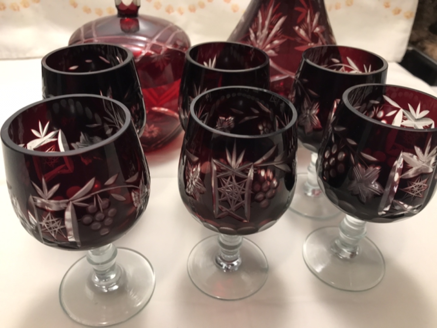Ruby Cristal Glasses set