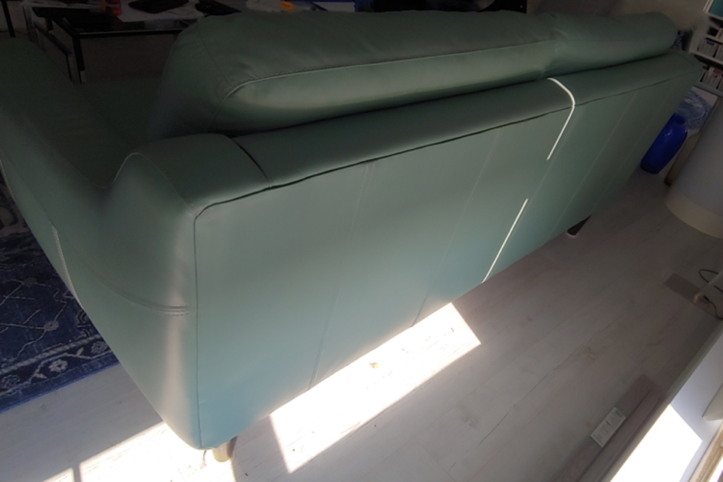 Sea-foam Custom Made Leather Couch from The Chesterfield Shop - photo 2