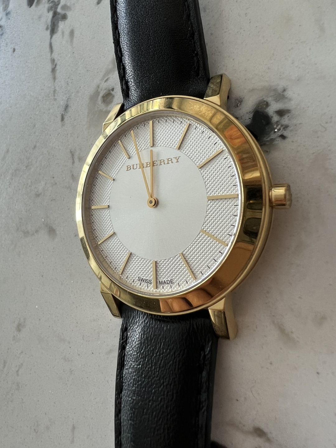 Burberry men’s black leather watch - photo 2