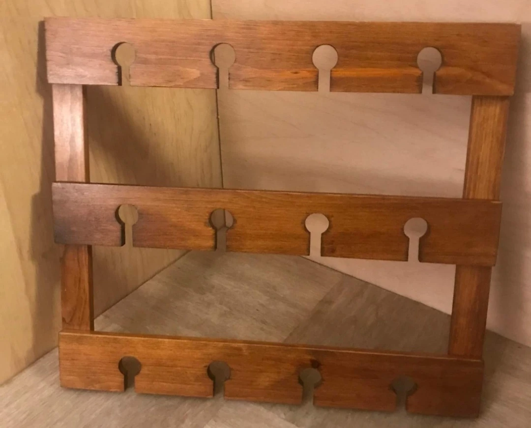 VINTAGE WOOD GLASS RACK thumbnail