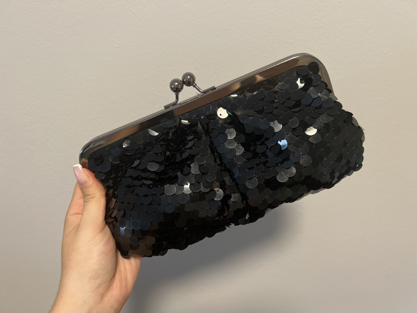 Sequin clutch purse (with chain strap)