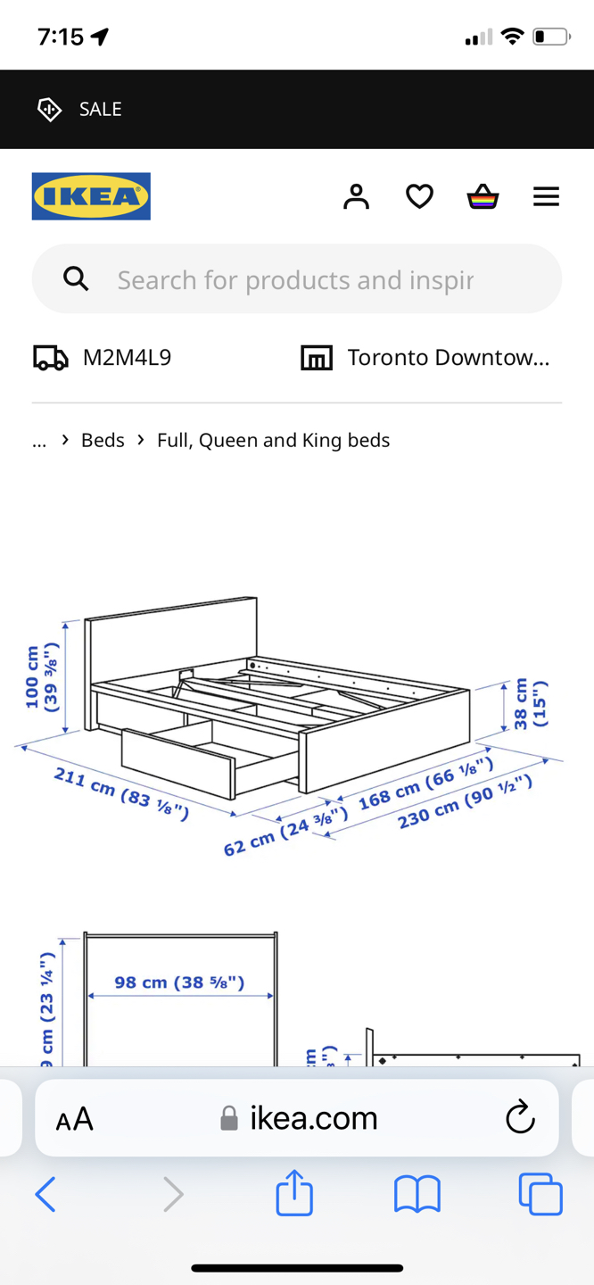 IKEA queen bed with 4 storage drawers. Last day to sell July 17 - photo 2